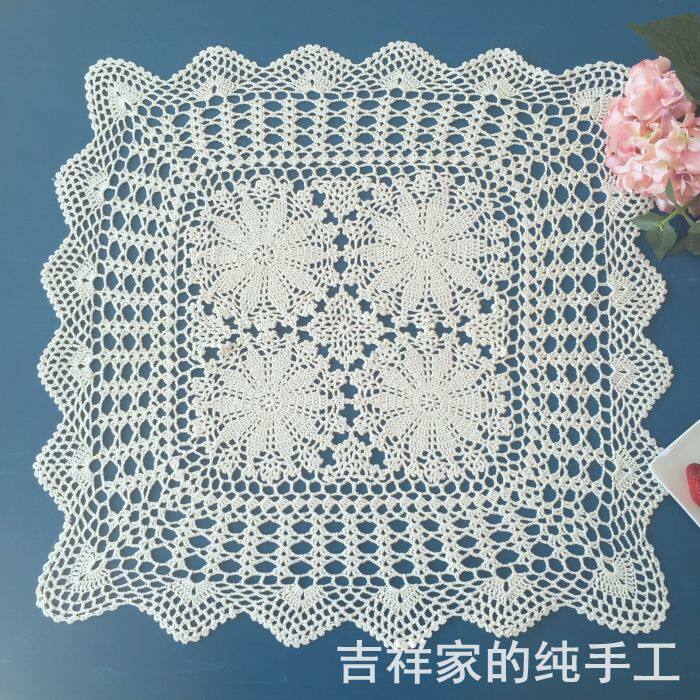 Handmade Hook Flower Sofa Towel Pure Cotton Woven Hollowed-out Cloth Art Tea Towel Bed Head Cabinet Cover Towels Universal Scarves