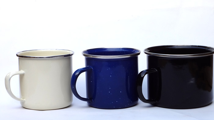Phim hoạt hình cốc cốc chén chén chén trà cổ điển men thép không gỉ viền cốc cốc men - Tách bình giữ nhiệt giá rẻ