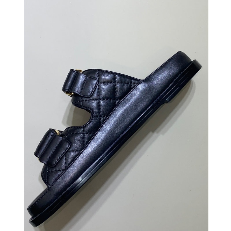 Yapin/Metal Buckle! Diamond-Patterned Velcro Women's Flat Leather Casual Beach Shoes Open-Toe Thick-Soled Sandals