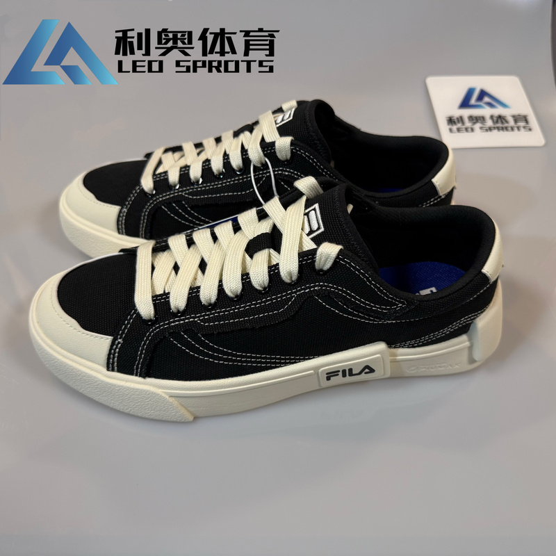 Fila Pop Men's and Women's Low-Top Canvas Shoes Black and White Casual Spring and Summer Couple Sports Sneakers T12W125107
