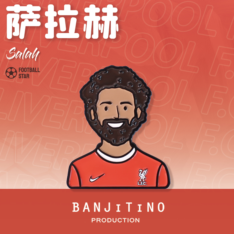 Banjitino Original Liverpool Salah Badge Brooch Fridge Magnet Football Merchandise Birthday Gift Decoration