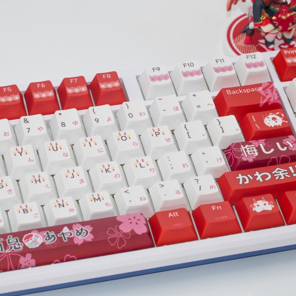 142 Keys/set Nakiri Ayame Key Caps PBT Dye Subbed Anime Gaming
