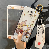 Huawei mate10 mobile phone case silicone women mate10pro personality full screen tempered film m10 wristband mete10 protective cover lanyard charm special mt10 cartoon soft shell all-inclusive