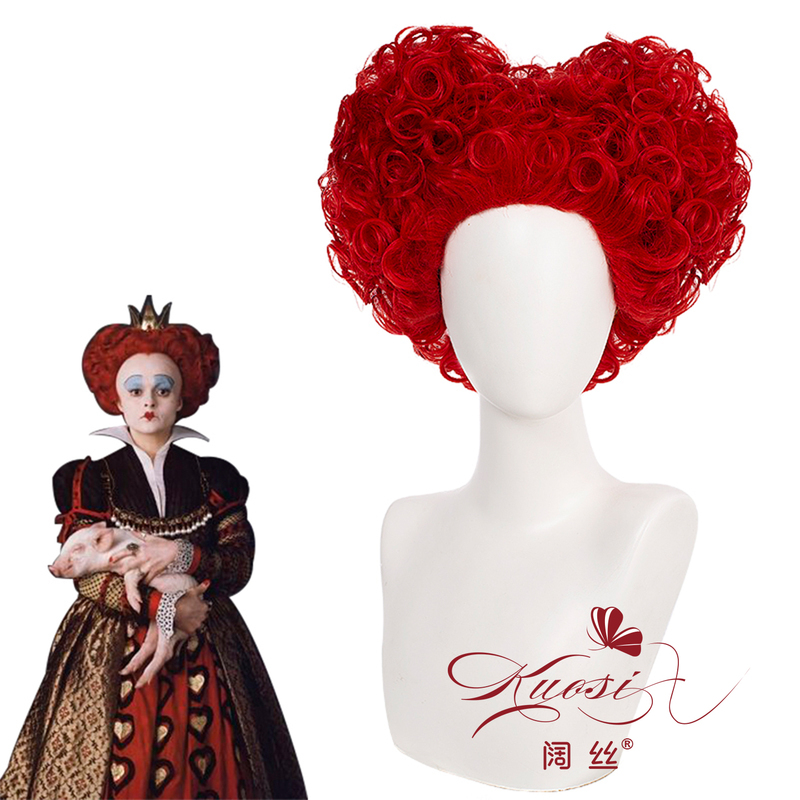 Alice in Wonderland Red Queen of Hearts Adventures in the Looking Glass Cosplay Heart-Shaped Wig Tiger Clip Version Wig