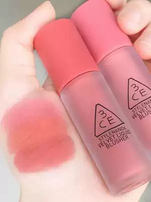 New product 3CE liquid blush velvet mousse like that lifts Red Woman Nude makeup natural