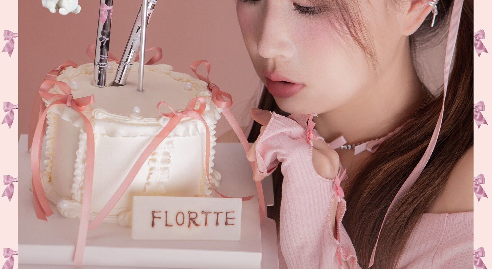 Лежа шелкопряда flortte花洛莉亚双头卧蚕阴影笔怦怦公主高光提亮眼线 线胶花落利亚