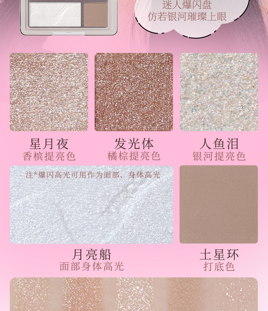 Тени для век veecci唯资眼影盘唯姿五色腮红修容哑光珠光闪片紫色绿色粉大地色