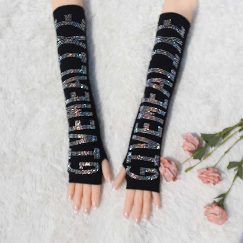 Fall and Winter Pure Cotton Arm Sleeve Woman Han Edition of long arm warm glove elbow wrist strap drilling sleeves