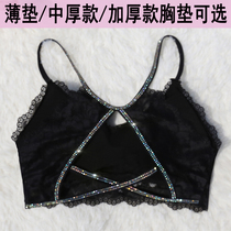 Lace camisole sexy strapless base net red explosions wrap chest with chest pad bright diamond back ladies underwear