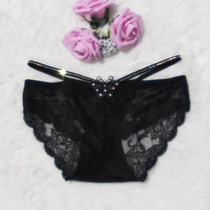 Sexy lace underwear womens low middle waist ladies no trace hot mesh transparent hollow Ice Silk Triangle pants girl