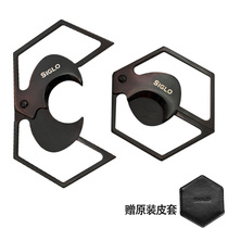 New product Japan Century Siglo portable cigar cutter innovative hexagonal stainless steel cigar cutter comes with leather case