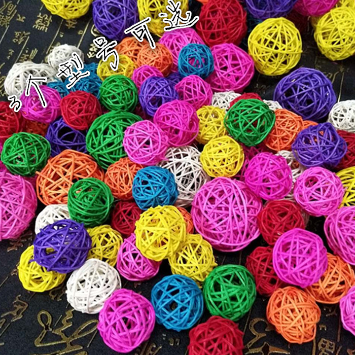 Full RMB38  3 5CM rattan ball dry twigs ball colorful vines decorated with ball kindergarten decoration