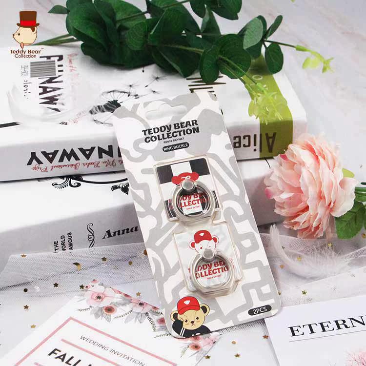 Teddy Bear Mobile Phone Finger Clasp Trend Cute Cartoon Mobile Phone Apple Android Personality Generic Sloth Bracket