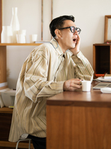 BENT IDEA Japanese Retro Vertical Stripe OVERSIZE Shirt Coat Men Spring and Autumn Street Loose Shirt Tide