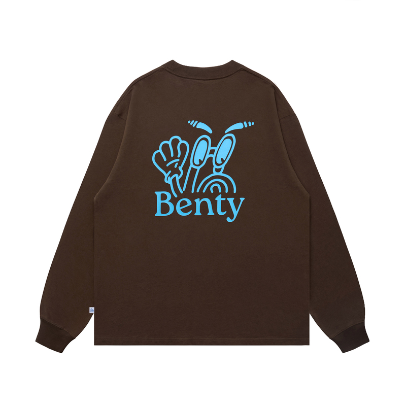 Bent Idea Autumn and Winter New Style Rubber Tube "Benty Benti" Anime Illustration Colored Cotton Long-Sleeved T-Shirt