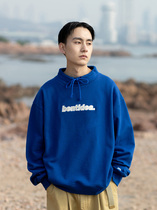 BENT IDEA autumn and winter New stand collar LOGO embroidery drawstring loose thick warm couple sweater sweater mens coat