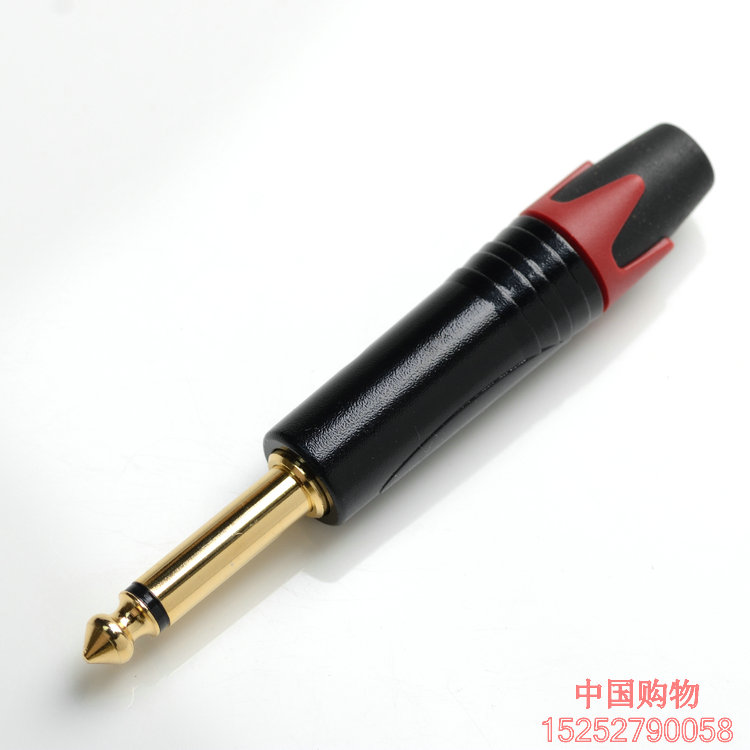 Jicheng guitar plug ¼ headphone plug 6 35 big two core 6 5 connector JC-NP2X-BG mono TS plug