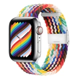 Применимо к Apple S7 Watch Apple Watch Brap Rainbow Rainbow Nylon вязание пряжка iwatch6/se/5/3/4/7/7 -го поколения Blackunity Watch 45/40/44 мм мужчины и женщины S6/S5