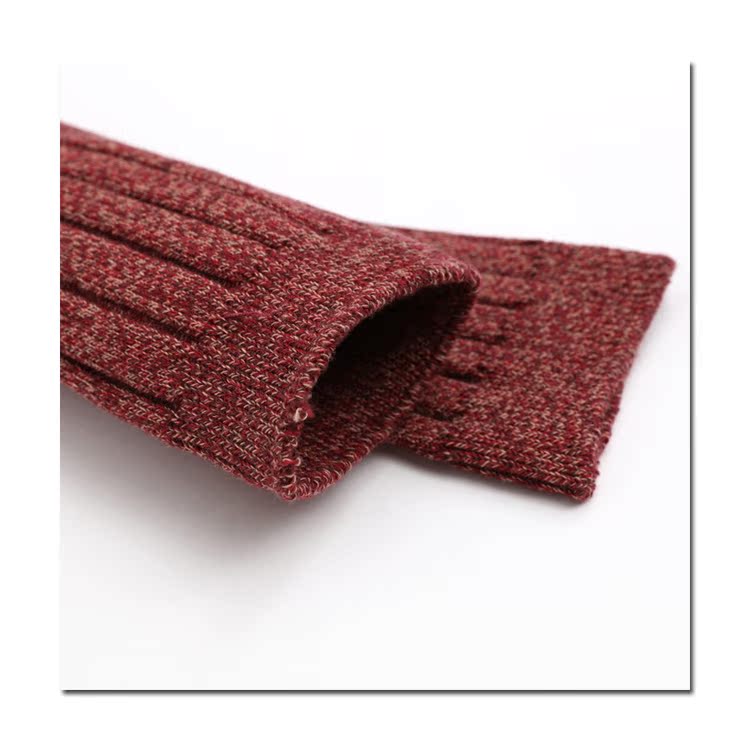 SOOCKS tối màu dọc chải bông không đường may / vớ nữ màu rắn 0107 đỏ mặt đầy đủ 60 bài miễn phí - Bít tất nữ tất gấu nữ