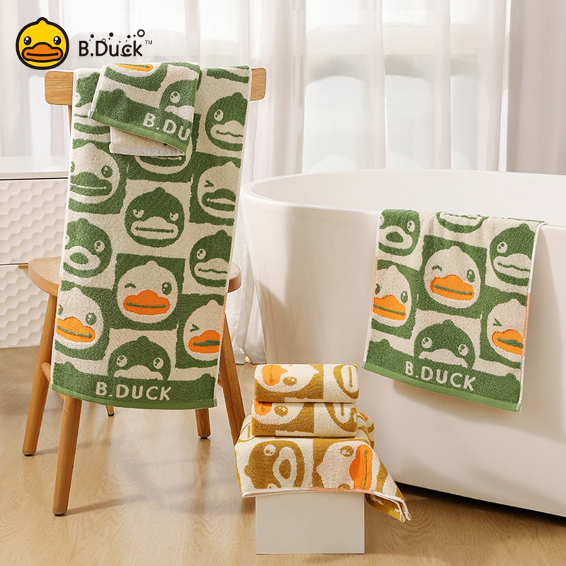 B.Duck Little Yellow Duck 100% Pure Cotton Fashionable Unisex Household Bath Towel Absorbent Cartoon Adult Bath Towel