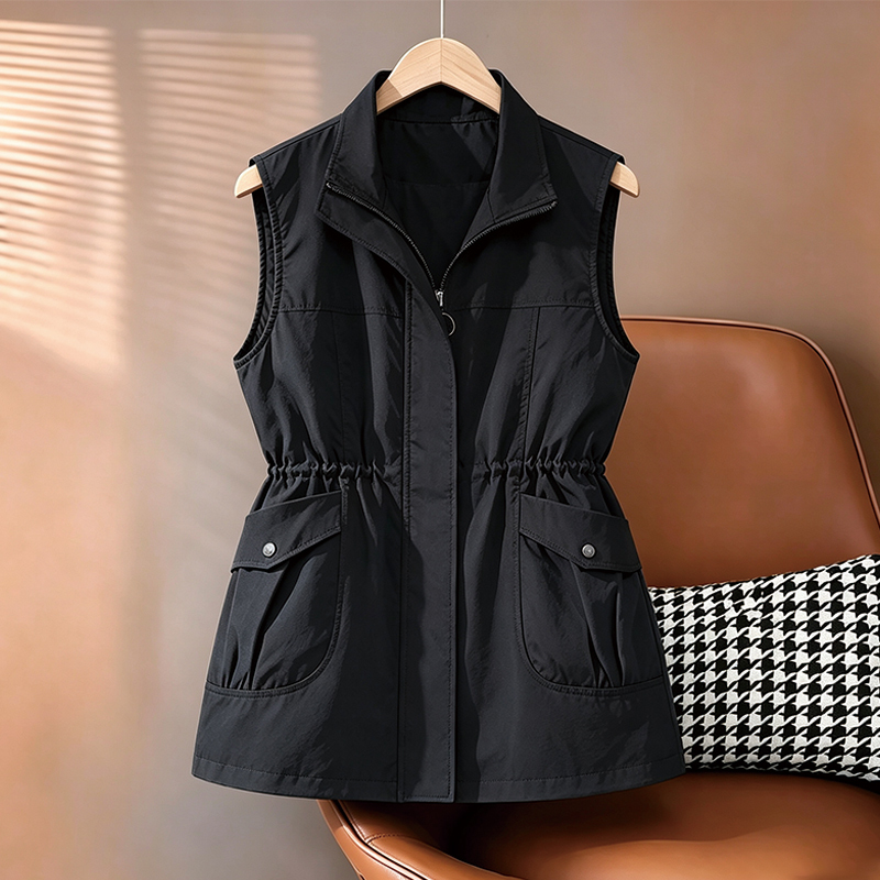 Spring and Autumn Vest Jacket for Women, Mid-Length 2026 New Popular Style, Spring Outerwear Vest for Moms, Thin Jacket