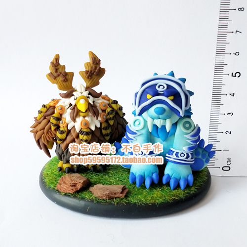 Not white handmade soft pottery Xiaobai World of Warcraft model customization Druid Xiongde bird German quail cuckoo