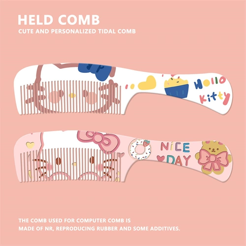 Hello kitty, антистатическая портативная пластиковая милая расческа