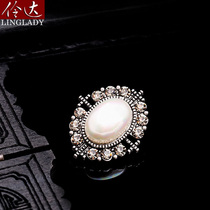 Lingda retro small pin fashion temperament brooch brooch female celebrity temperament small fragrant wind imitation pearl collar pin corsage