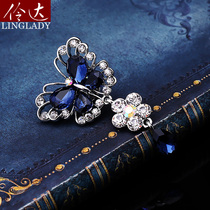 Korean butterfly brooch shirt collar pin fashion trumpet cardigan tassel pendant prick pin