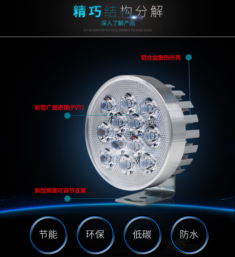 Xe máy chiếu sáng sửa đổi strobe lights xe máy bóng đèn siêu sáng chói đèn sân khấu pin xe led lights rogue đèn