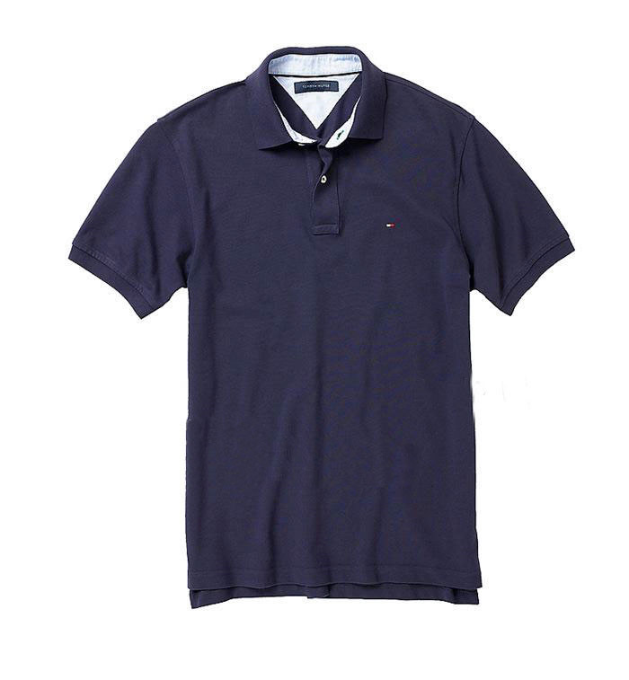 TOMMY HILFIGER của nam giới mới màu rắn LOGO ngắn tay áo polo TM4-2