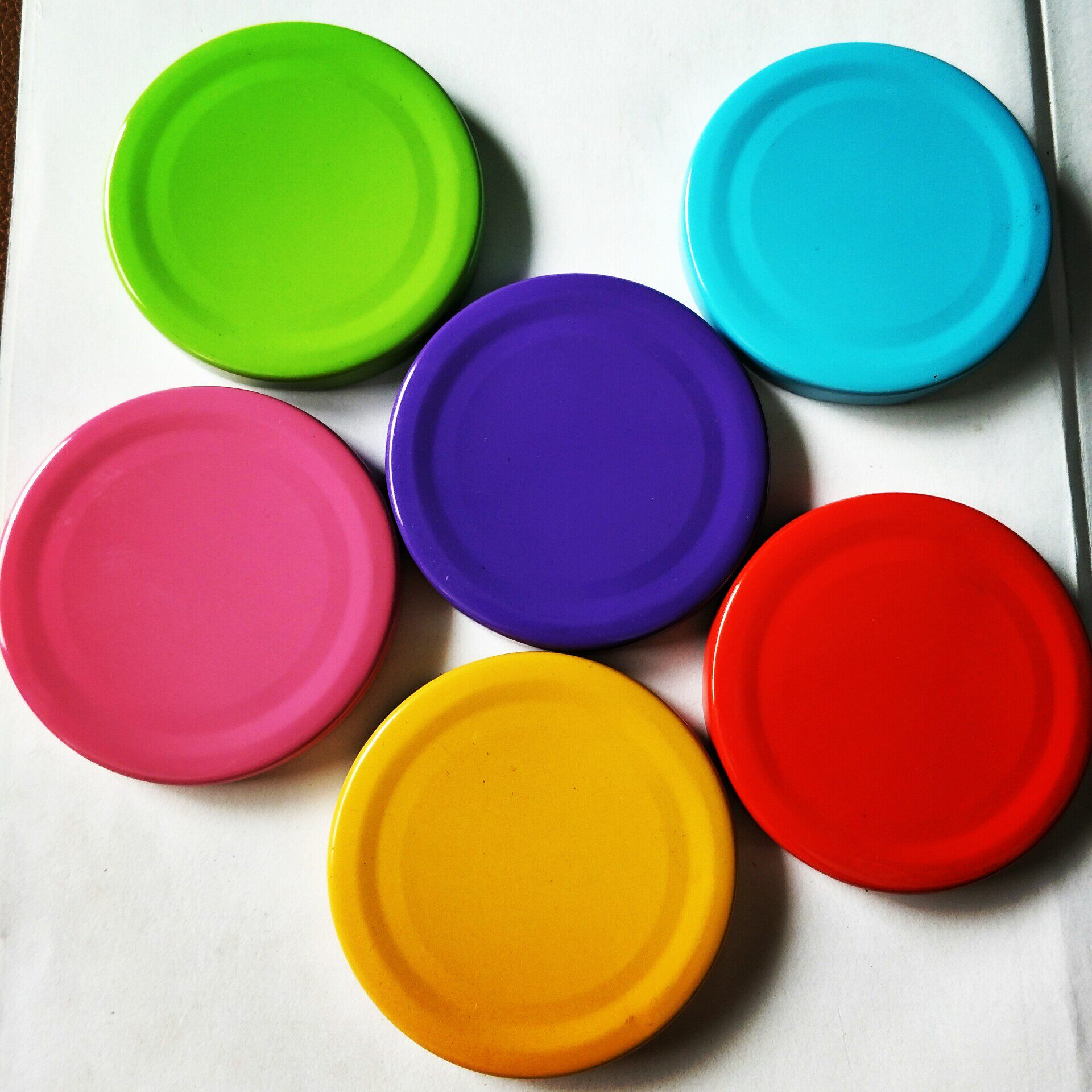 Custom 70#flat top various colors glass bottle metal cap Pickle bottle canned bottle tinplate cap