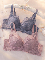 Lace underwear women without steel ring small chest gathering adjustment type of auxiliary milk anti-sagging nature puzzled bra set