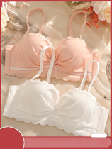 Strapless underwear womens small chest flat chest special gathering non-steel ring non-slip breast wrap chest bra set thin