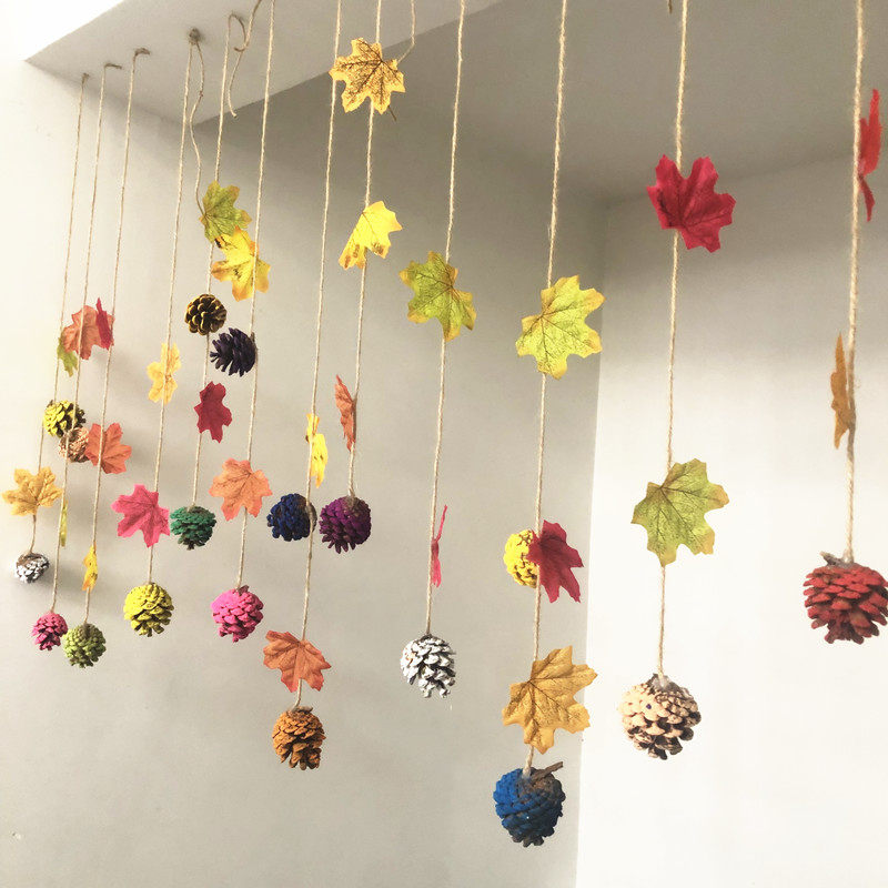 Preparatory Corridor Classroom Creative decoration pine maple leaf hanging shop hallway in the corridor of the Chinese wind shop