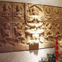 Sandstone Reliefs Sculptures Art Sandstone Reliefs Decoration Painting Figures Relief Wall Decoration Thai Style Reliefs