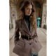 Same style customized 2025 winter fashion basic style versatile belt herringbone twill suit jacket 4387263