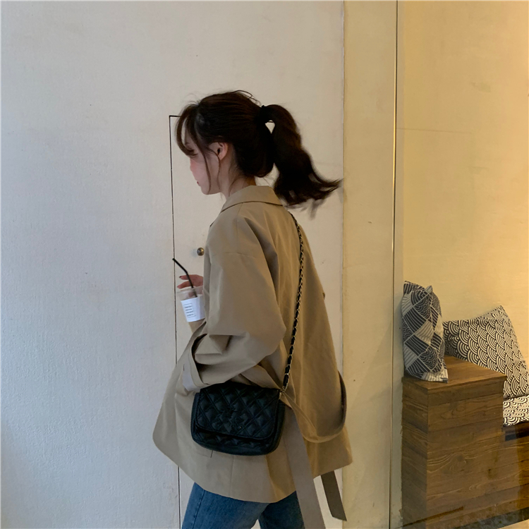 VK旗艦店 韓國風百搭綁帶小西裝寬鬆單品外套