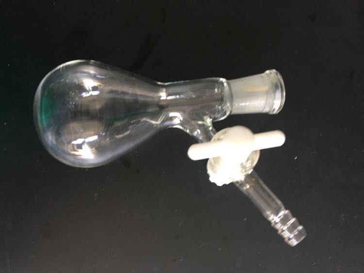 茄形反应瓶25ml 50ml 聚四氟乙烯活塞节门 加厚耐高温