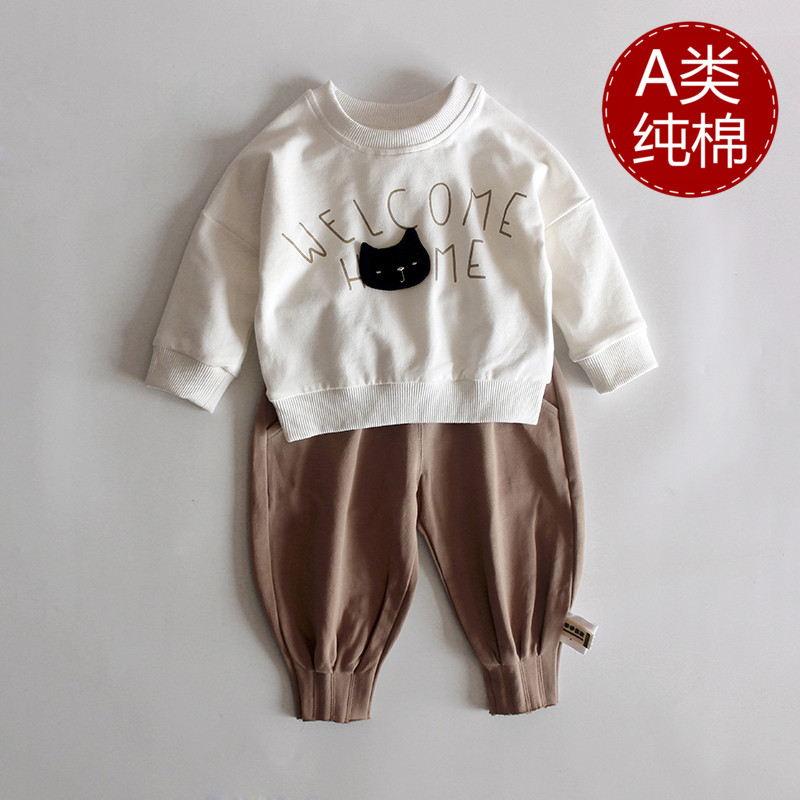 Baby suits children's spring and autumn sweater cotton suits 3 boys two-piece suits 0-1 years old girls infants newborn children's clothing