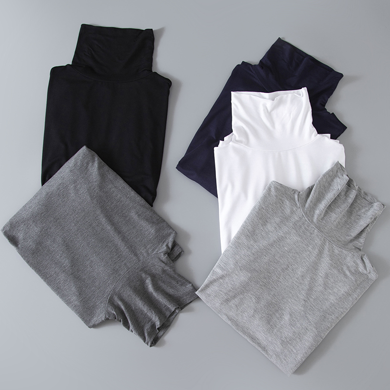 Modal Turtleneck Base Layer Shirt for Men, Thin Long-Sleeve Inner Wear with a Turn-Down Collar, Solid Color Versatile Large Size Autumn Shirt Modal Turtleneck Base Layer Shirt for Men, Thin Long-Sleeve Inner Wear with a Turn-Down Collar, Solid Color Versatile Large Size Autumn Shirt