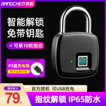 Smart fingerprint padlock outdoor small lock charging luggage luggage cabinet dormitory student home drawer password lock head