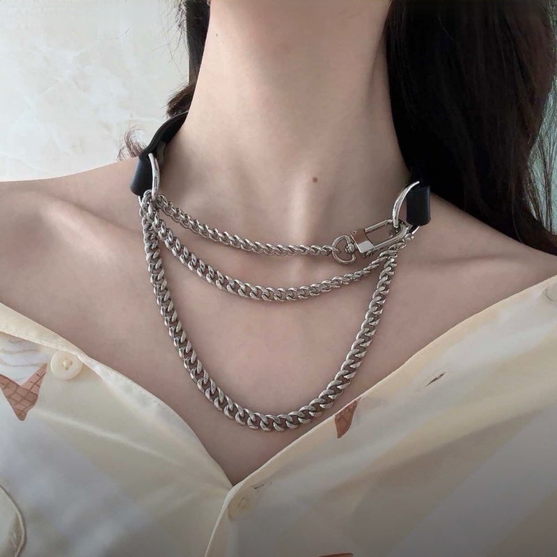 Choker Collar for Women, m Neck Collar with Leash, Choker Neck Strap for Men, High-End Punk Neck Ring, Couple's Pull-Out Necklace