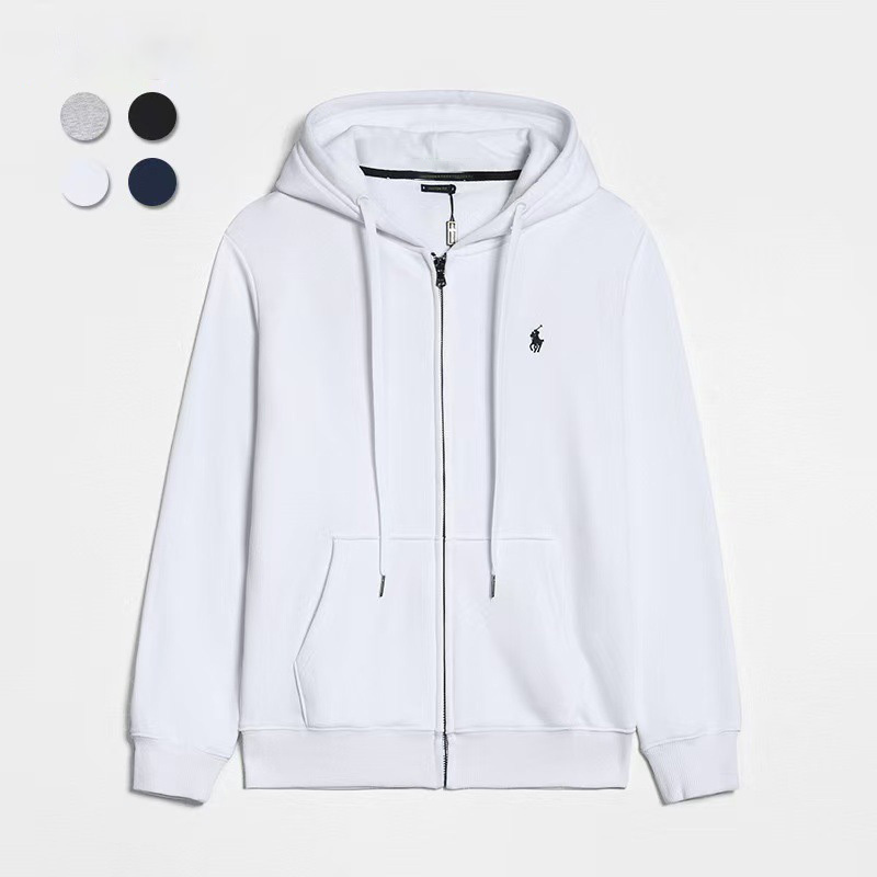 Spring and Autumn Paul Long-Sleeve Sweatshirt for Men, Casual Zipper Solid Color Embroidered Pony Logo Zip-Up Cardigan Jacket Spring and Autumn Paul Long-Sleeve Sweatshirt for Men, Casual Zipper Solid Color Embroidered Pony Logo Zip-Up Cardigan Jacket