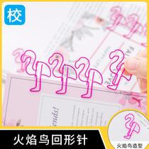 Girl heart pink mini Flamingo metal note clip clip simple office paper clip