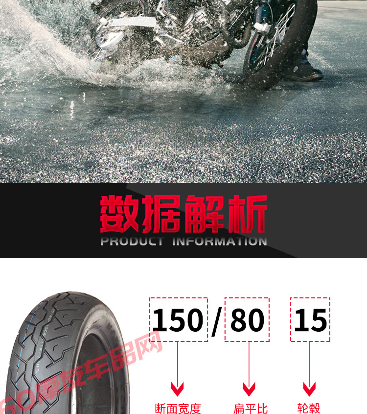 新 130 / 90-15 150 / 80-15 Lốp chân không 150/250 Lốp xe máy Storm Prince - Lốp xe máy lốp xe máy ecotire