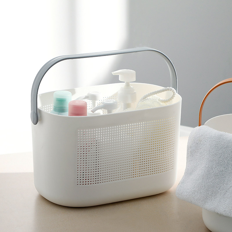 Japanese-style portable bathroom bath basket large plastic bath basket toiletries draining storage basket dormitory bath basket