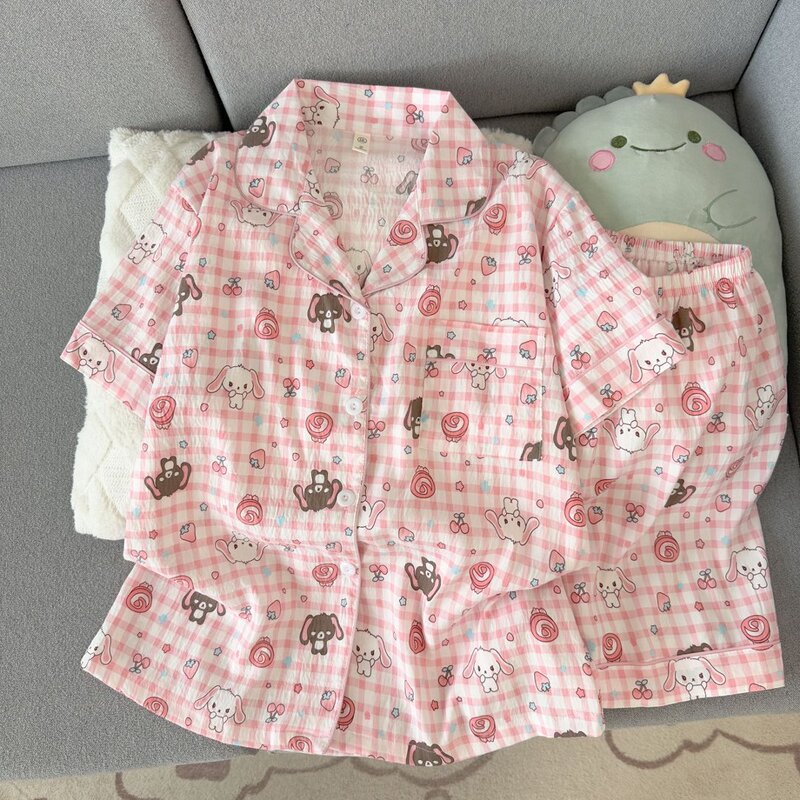 Cloud Cotton Homewear for Women 2026 New Summer Thin Short-Sleeve Cute Cartoon Student Beautiful Going-Out Pajamas