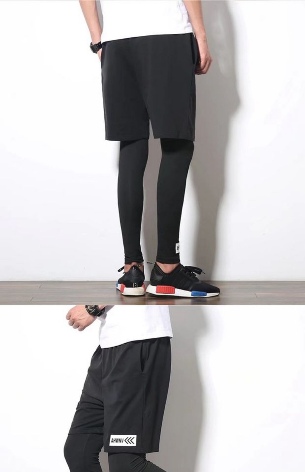 Không gian cotton nam quần legging giả quần legging giả hai mảnh phù hợp với nam chạy bộ Đặng Chao Zheng Kai với quần bó sát co giãn quần kaki túi hộp