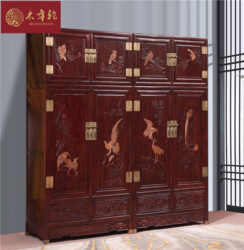 Red Wood Furniture Red Wood Top Box Cabinet African Acid Branches Wood Wardrobe Landscape Four Door Containing Cabinet Red Wood Top Box Cabinet Closet